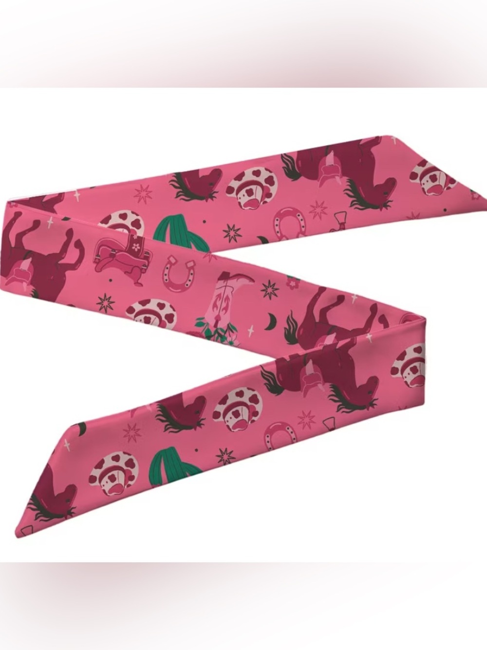 WESTERN Pink Hats, Horseshoes & Boots Scarf